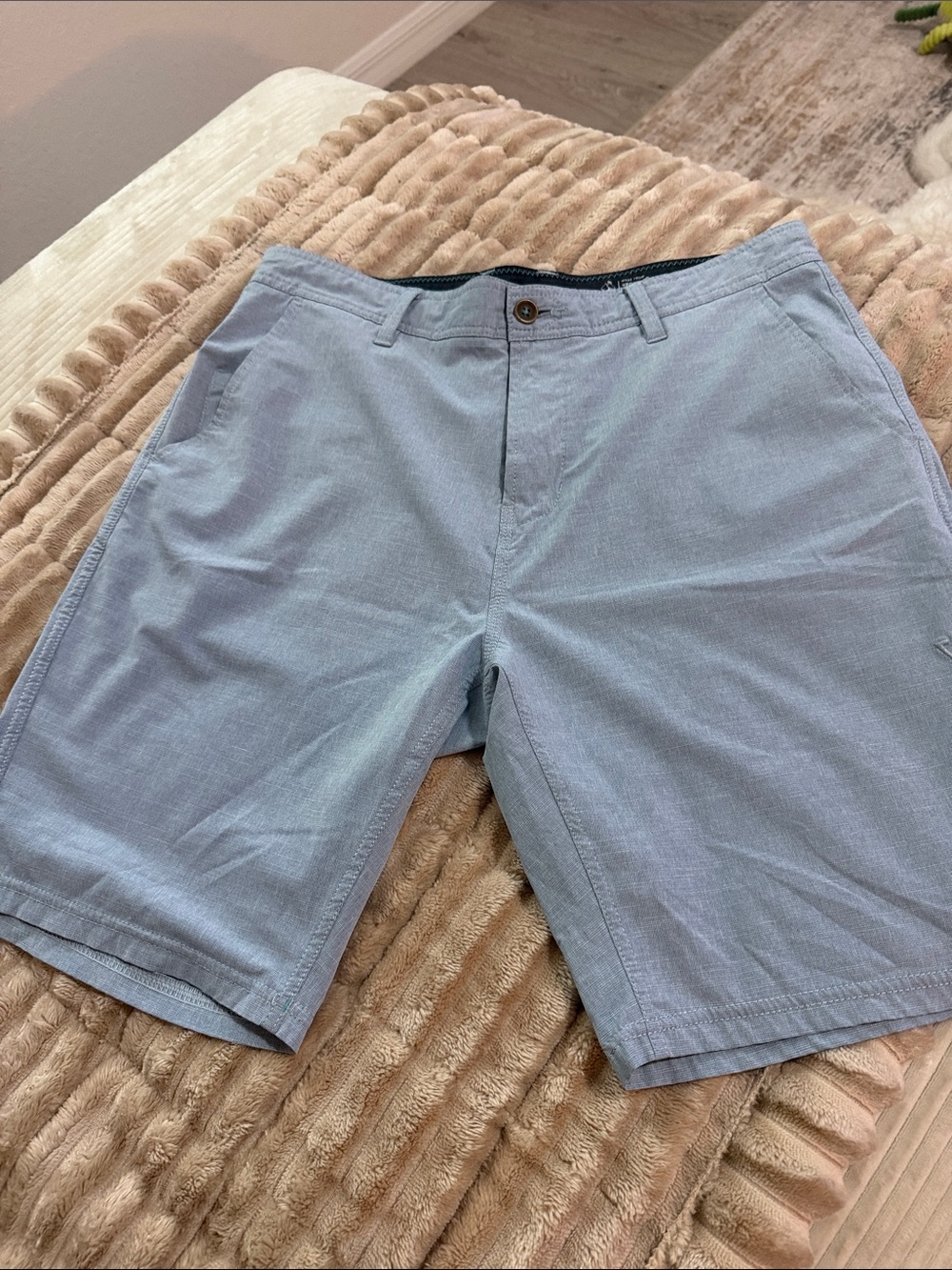 VISSLA Light Blue Flat-Front Chino Shorts